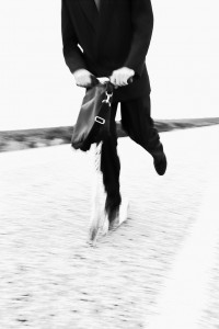 Businessman Riding Scooter